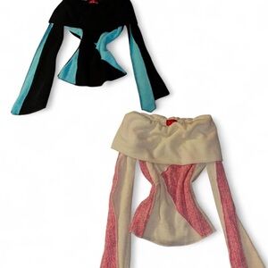 Y2K Vintage Urban Behaviour Off-Shoulder Tops Barbiecore Wintercore 💞